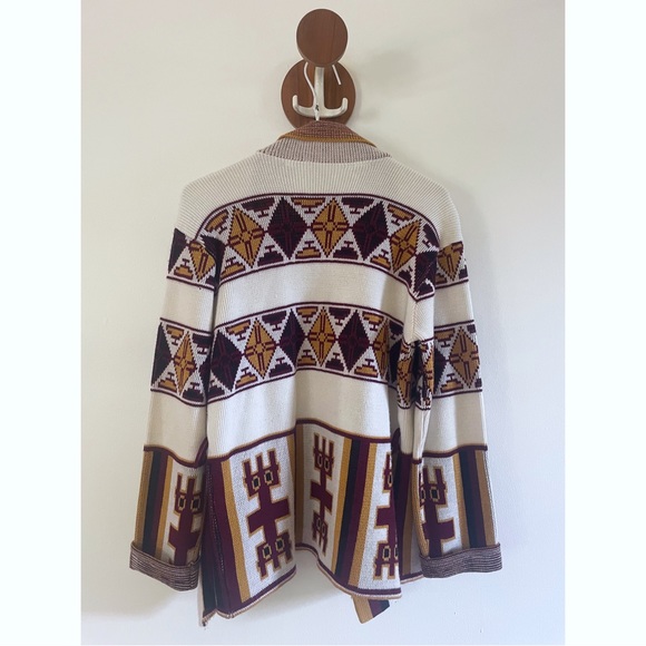 Vintage Space Dye Ethnic Open Sweater Cardigan- Size Medium - Picture 5 of 5